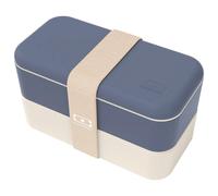monbento - Bento box MB Original Natural - Boîte Repas à Compartiments - Lunch box Hermétique 2 étages - Idéal pour Travail/Ecole - Sans BPA - Durable et Sûr - Made In France - Bleu