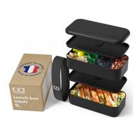Lunch box rectangulaire 2x500ml noir
