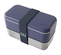 MONBENTO - Lunch Box Adulte Sense Original bleu Natural - Boite Repas 1.2 L 2 Étages Métal/Plastique - Bento Inox Hermétique Compatible avec Four & Micro-Ondes - Sans BPA - Idéal pour Meal Prep/Bureau