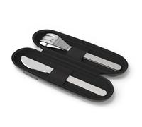 monbento - Slim Nest - Couverts Nomades Inox avec Étui Zippé | Fourchette, couteau, cuillère en acier inoxydable, étui textile rigide avec élastique, compact, bureau et voyage