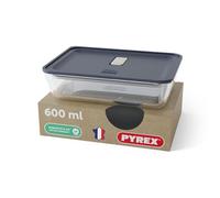 monbento x Pyrex - Boîte de Conservation en Verre MB Prep - 600ml - Récipient Borosilicate Hermétique, Batch Cooking, Fabriqué en France, Four, Micro-ondes, Sans BPA - Bleue