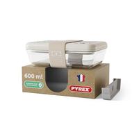 monbento x Pyrex Lunch Box en Verre Fabriquée en France, Bento Hermétique - MB Pure - 600 ml, Boîte Repas Micro-Ondable Avec Séparateur, Compatible Four et Lave-Vaisselle - Graphic Leopoard