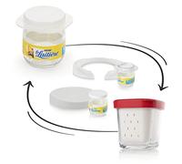 MONBOCO | Lot de 12 adaptateurs SEB MULTIDELICES pour rendre compatible vos pots de yaourt en verre type la laitière avec la yaourtière | couvercles hermétiques inclus | recyclez vos pots en verre