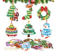 MONCAP 12PCS Kit de Bricolage de Noël pour Enfants Kit de Bricolage de décoration Poke Art DIY Toys Créatif DIY de Noël pour Noël Hiver Filles Garçons