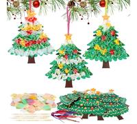 MONCAP 12pcs Kits de bricolage arbre de Noël Enfants Bricolage arbre de Noël Hiver Poke Art DIY Toys Kits de bricolage arbre de Noël 3D pour enfants Noël Créatif DIY Hiver Pendentif Décoration