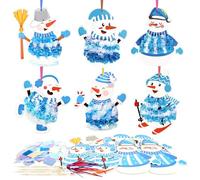 MONCAP 12STK Kit de Bricolage Bonhomme de Neige Enfants Kit Bricolage Enfant Noel Poke Art DIY Toys Activites Manuelles pour Garçons Filles Noël Hiver DIY Créatif