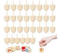 MONCAP 30 Pièces Toupies en Bois pour Enfant Kit de Toupies Jouets Hanoukka Mini Gyroscope pour Enfants à DIY Colorier Cadeau Jouet en Bois Hanoukka pour Enfants 3 4 5 6 7 8 9 10 Ans