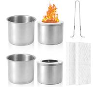 MONCAP 6pcs Accessoires Bio Ethanol pour Cheminée de Table Kit Pots de Brûleur au Bioéthanol Remplacement Récipient du Brûleur de Cheminée de Table Universelle pour Chambre de Combustion Bioéthanol