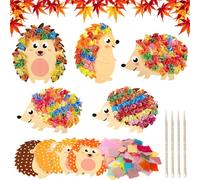 MONCAP 9pcs Kit d'Artisanat Hérisson Enfant, Kit de bricolage Hérisson Automne, Automne Bricolage Set Enfants pour Automne Creative DIY Bricolage de Thanksgiving Pendentifs d'automne Décoration