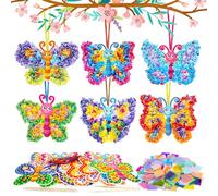 MONCAP Kit de Bricolage Papillon pour Enfants - 12 Pièces Set Créatif Poke Art DIY Toys pour Anniversaire Fête Cadeaux de Noël