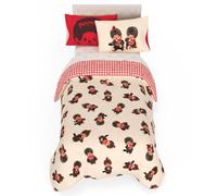 Monchhichi Bedding Parure de lit 5 pièces pour lit Simple, Douce et Confortable, réversible, avec Couvre-Oreiller, Produit sous Licence Officielle Franco