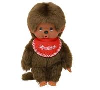Monchhichi - Garçon Couleur - Kiki - Poupée - avec Bavette rouge