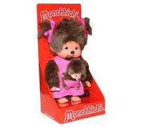 Monchhichi Kiki maman avec enfant Rose 20 cm G