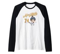 Monchhichi Little Baseball Player #74 Distressed Logo Manche Raglan