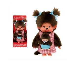 Monchhichi Maman et Bébé - Peluche Classique de 20 cm