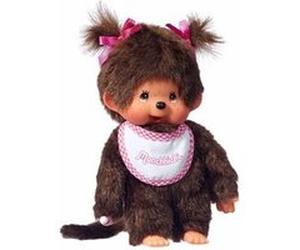 Monchhichi Meisje met slab roze (20cm) G