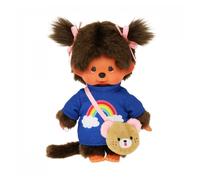 Monchhichi - Peluche Kawaii avec Sac et T-shirt Arc-en-Ciel