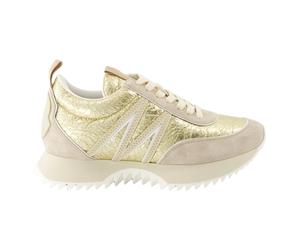Moncler - Baskets Pacey en Cuir Doré - Femme - Chaussures - Jaune - Taille: 37 1/2 EU