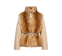 Moncler - Blouson doudoune Blaireau 2-en-1 en shearling - Femme - Vestes - Brun - Taille: 36 FR