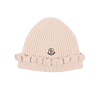 Moncler - Bonnet côtelé avec bordure volantée - unisex - Accessoires - Beige - Taille: 2XS