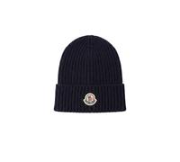 Moncler - Bonnet côtelé en Mérinos - unisex - Accessoires - Bleu - Taille: M