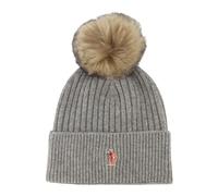Moncler - Bonnet en cachemire avec pompon - Femme - Accessoires - Gris - Taille: ONE Size