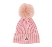 Moncler - Bonnet en laine avec pompon - Femme - Accessoires - Rose - Taille: ONE Size