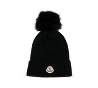 Moncler - Bonnet en laine avec pompon - Homme - Accessoires - Noir - Taille: L