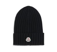 Moncler - Bonnet en Laine Côtelée - Femme - Accessoires - Noir - Taille: ONE Size
