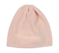 Moncler - Bonnet en laine et cachemire avec logo brodé - unisex - Accessoires - Rose - Taille: 2XS