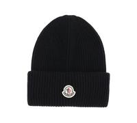 Moncler - Bonnet Logo Laine Cachemire - Homme - Accessoires - Noir - Taille: ONE Size