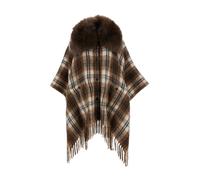 Moncler - Cape en mélange de mohair - Femme - Vestes - Brun - Taille: ONE Size