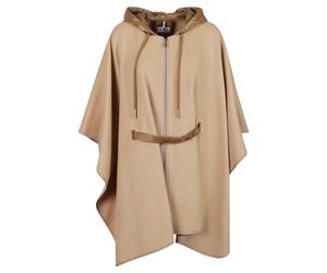 Moncler - Cape matelassé en mélange de laine - Femme - Vestes - Beige - Taille: ONE Size