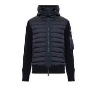 Moncler - Cardigan à col roulé avec devant matelassé - Homme - Pulls - Bleu - Taille: M