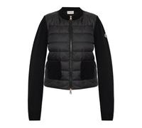 Moncler - Cardigan avec devant matelassé - Femme - Pulls - Noir - Taille: 42 FR