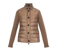 Moncler - Cardigan avec insert en duvet - Femme - Pulls - Brun - Taille: 40 FR