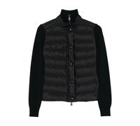 Moncler - Cardigan en laine mélangée rembourrée - Femme - Vestes - Noir - Taille: 36 FR