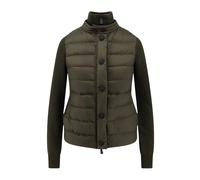 Moncler - Cardigan matelassé en mélange de laine - Femme - Vestes - Vert - Taille: 42 FR