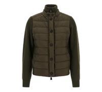 Moncler - Cardigan matelassé en mélange de laine - Femme - Vestes - Vert - Taille: 40 FR
