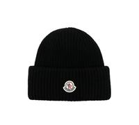 Moncler - Chapeau en Laine Pliable avec Logo en Noir - unisex - Accessoires - Noir - Taille: L