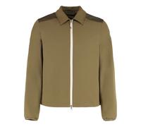 Moncler - Chemise zippée matelassée en seersucker - Homme - Vestes - Vert - Taille: L