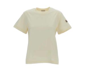Moncler - Classic Cotton Crewneck Tee - Femme - Tops - Jaune - Taille: 36 FR