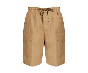 Moncler - Cotton Poplin Cargo Shorts - Homme - Shorts - Brun - Taille: M