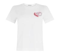 Moncler - Cotton T-Shirt with Print - Femme - Tops - Blanc - Taille: 42 FR