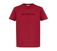 Moncler - Embroidered Logo T-shirt - Femme - Tops - Rouge - Taille: 36 FR