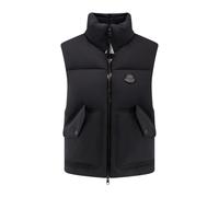 Moncler, Femme, Vestes, Noir, Taille: 36 FR Manteaux Noirs avec Fermeture Éclair