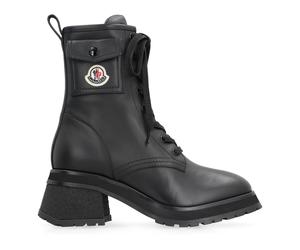 Moncler - Gigi Bottines en cuir à lacets - Femme - Chaussures - Noir - Taille: 36 EU