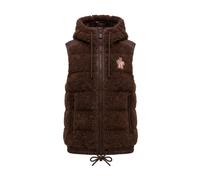 Moncler - Gilet à capuche en peau lainée - Femme - Vestes - Brun - Taille: 38 FR