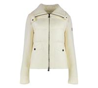 Moncler - Gilet en laine matelassée avec fermeture éclair - Femme - Pulls - Beige - Taille: 42 FR