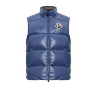 Moncler - Gilet matelassé avec écusson logo - Homme - Vestes - Bleu - Taille: XL